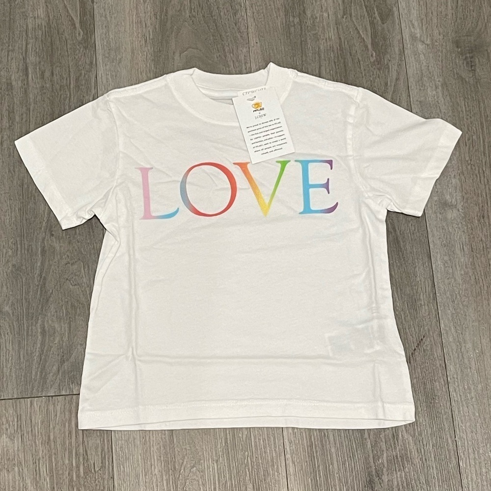 J Crew Kids Vintage Wash Cotton Pride Graphic T Shirt Kids XXS 2-3